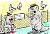 Cartoon: FUTTERN VERBOTEN! (small) by bob tagged dinosaurier,hühner