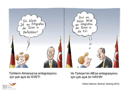 Cartoon: 50 Yil 50 Karikatür (medium) by toonpool com tagged turkey,germany,50,years,migration