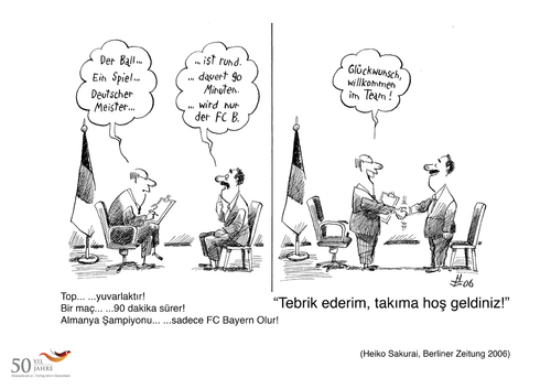 Cartoon: 50 Yil 50 Karikatür (medium) by toonpool com tagged turkey,germany,50,years,migration