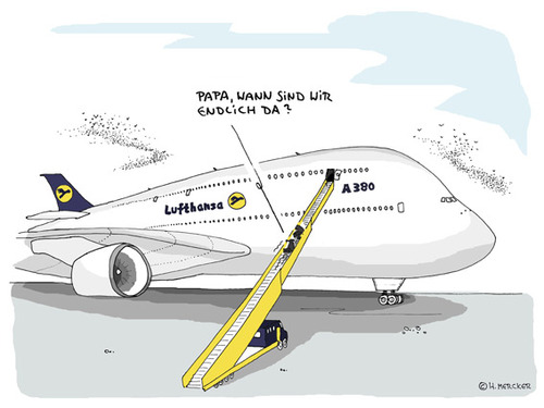 Cartoon: Airbus A380 Contest (medium) by toonpool com tagged lufthansa,airbus380,airbus,plane,flugzeug,contest