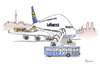 Cartoon: Airbus A380 Contest (small) by toonpool com tagged lufthansa airbus380 airbus plane flugzeug contest