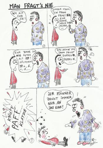 Cartoon: Mann fragts nie (medium) by Busch Cartoons tagged frau,frage,alter,mann