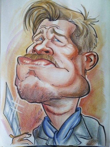 Cartoon: Brad Pitt Caricature (medium) by nolanium tagged brad,pitt,caricature,inglorious,basterds,nolan,harris,nolanium