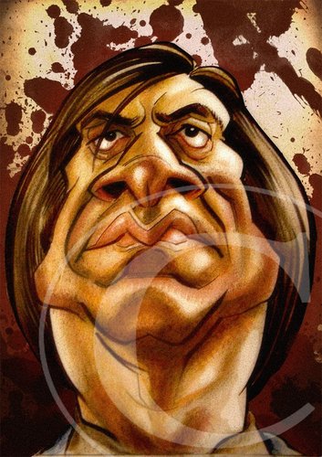 Cartoon: Javier Bardem Caricature (medium) by nolanium tagged javier,bardem,caricature,nolanium,no,country,for,old,men,nolan,harris