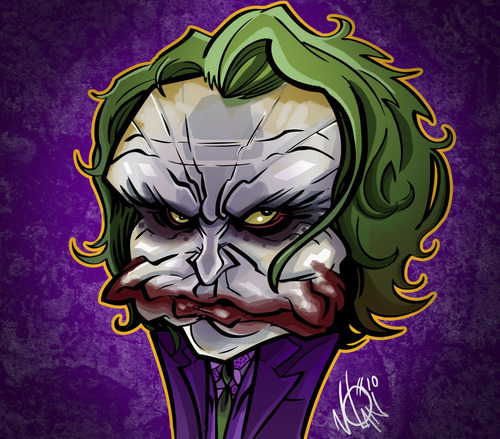 Cartoon: Joker Caricature (medium) by nolanium tagged joker,caricature,heath,ledger,batman,nolan,harris,nolanium