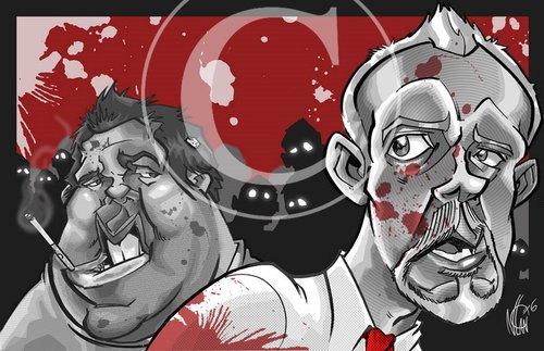 Cartoon: Shaun of the Dead Caricature (medium) by nolanium tagged shaun,of,the,dead,caricature,nolan,harris,nolanium