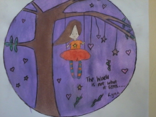 Cartoon: Purple Blemish (medium) by linmaya tagged world,love,girl,purple,swing