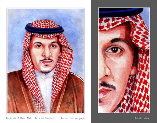 Cartoon: Portraits (medium) by Abdul Salim tagged portrait,watercolor,art,saudi,arabia,jazira,furniture,and,decoration,company