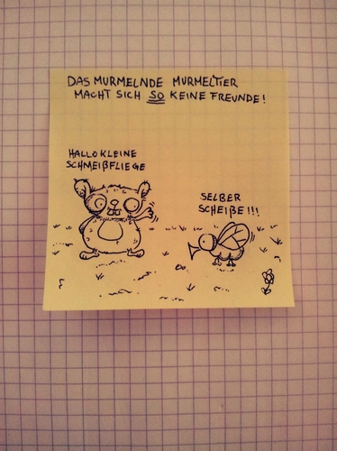 Cartoon: deutlicher murmeln! (medium) by Post its of death tagged fliege,murmeltier