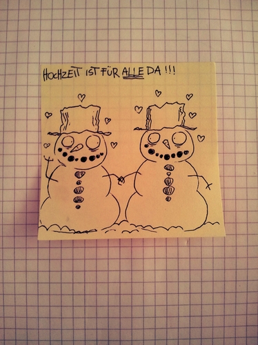 Cartoon: Die Hochzeit (medium) by Post its of death tagged schnemann,hochzeit