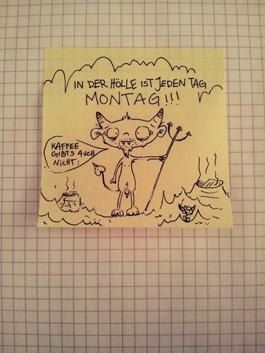 Cartoon: Die Hölle! (medium) by Post its of death tagged teufel,hölle,hell,kaffee