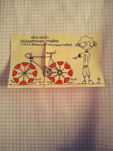 Cartoon: Pömpelfahrrad (medium) by Post its of death tagged fahrrad,benu,postit