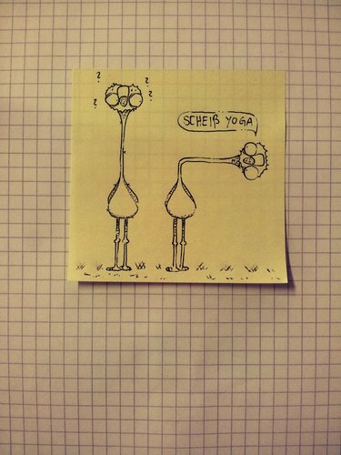 Cartoon: Yoga Flamingo (medium) by Post its of death tagged yoga,flamingo