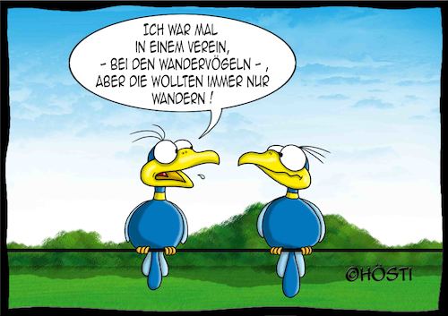 Cartoon: Höstis Batty Birds (medium) by Hösti tagged hösti,cartoons,hoesti,stephan,höstermann,batty,birds,vögel