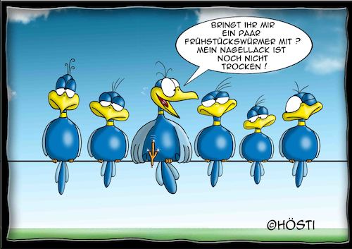 Cartoon: Höstis Batty Birds (medium) by Hösti tagged hösti,cartoons,hoesti,stephan,höstermann,batty,birds