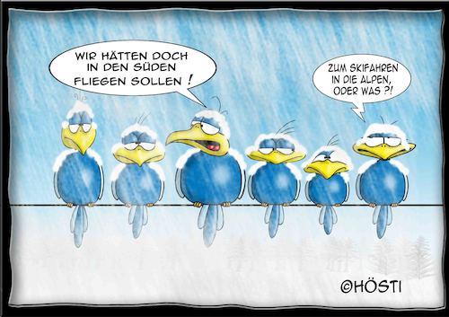 Cartoon: Höstis Batty Birds (medium) by Hösti tagged hösti,cartoons,hoesti,stephan,höstermann,batty,birds