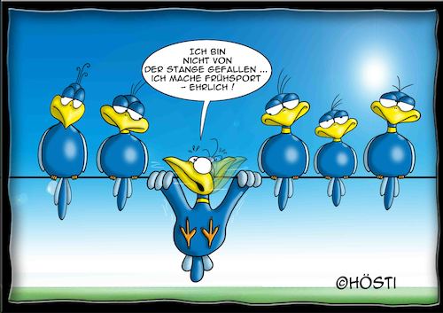 Cartoon: Höstis Batty Birds (medium) by Hösti tagged hösti,cartoons,hoesti,stephan,höstermann,batty,birds