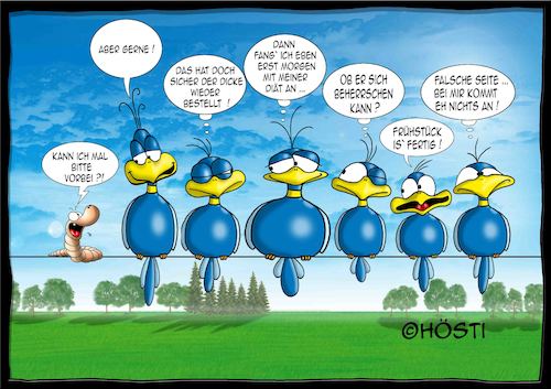 Cartoon: Höstis Batty Birds (medium) by Hösti tagged hösti,cartoons,hoesti,stephan,höstermann,batty,birds