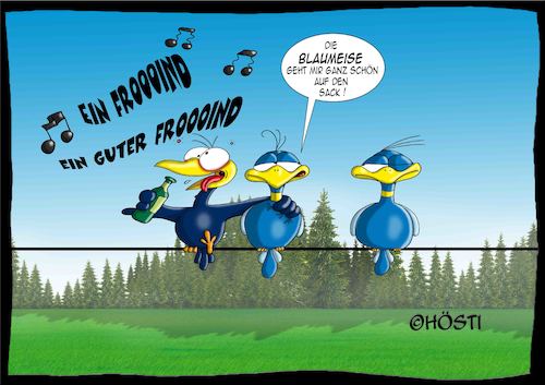 Cartoon: Höstis Batty Birds (medium) by Hösti tagged hösti,cartoons,hoesti,stephan,höstermann,batty,birds