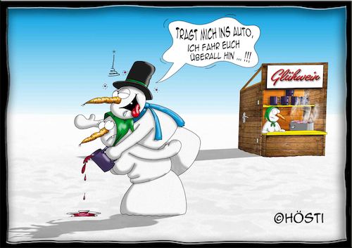 Cartoon: Höstis Die Schneemanns (medium) by Hösti tagged hösti,cartoons,hoesti,stephan,höstermann,schneemann,die,schneemanns,winter,glühwein,frost