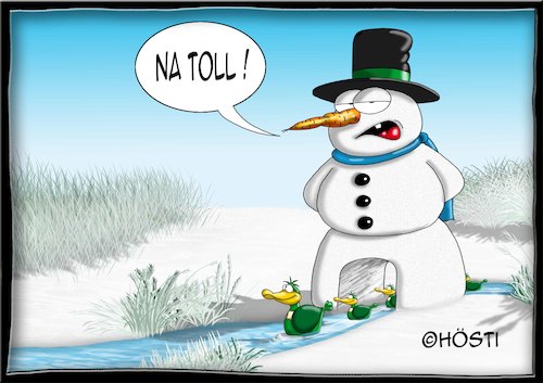 Cartoon: Höstis Die Schneemanns (medium) by Hösti tagged hösti,cartoons,hoesti,stephan,höstermann,schneemann,die,schneemanns,winter,glühwein,frost