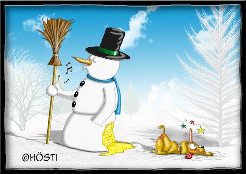 Cartoon: Höstis Die Schneemanns (medium) by Hösti tagged hösti,cartoons,hoesti,stephan,höstermann,schneemann,die,schneemanns,winter,glühwein,frost