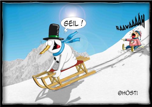 Cartoon: Höstis Die Schneemanns (medium) by Hösti tagged hösti,cartoons,hoesti,stephan,höstermann,schneemann,die,schneemanns,winter,glühwein,frost