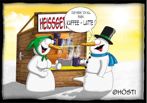 Cartoon: Höstis Die Schneemanns (medium) by Hösti tagged hösti,cartoons,hoesti,stephan,höstermann,schneemann,die,schneemanns,winter,glühwein,frost