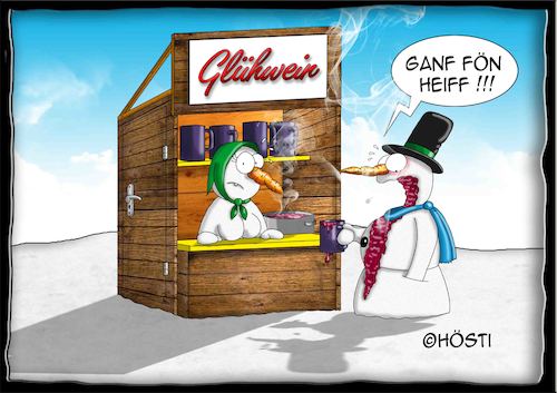 Cartoon: Höstis Die Schneemanns (medium) by Hösti tagged hösti,cartoons,hoesti,stephan,höstermann,schneemann,die,schneemanns,winter,glühwein,frost