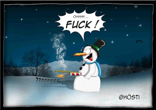 Cartoon: Höstis Die Schneemanns (medium) by Hösti tagged hösti,cartoons,hoesti,stephan,höstermann,schneemann,die,schneemanns,winter,glühwein,frost