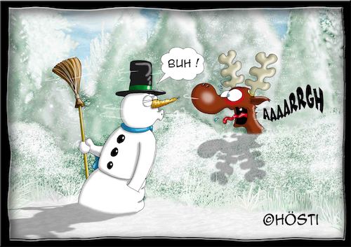 Cartoon: Höstis Die Schneemanns (medium) by Hösti tagged hösti,cartoons,hoesti,stephan,höstermann,schneemann,die,schneemanns,winter,glühwein,frost