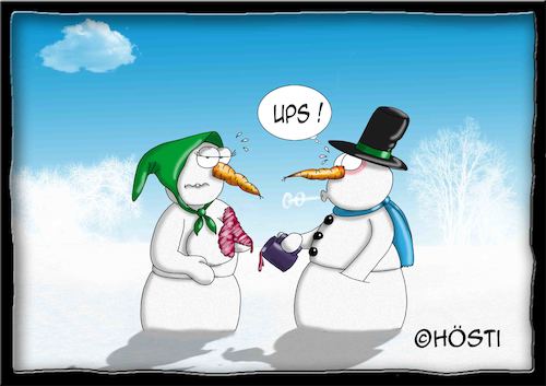 Cartoon: Höstis Die Schneemanns (medium) by Hösti tagged hösti,cartoons,hoesti,stephan,höstermann,schneemann,die,schneemanns,winter,glühwein,frost