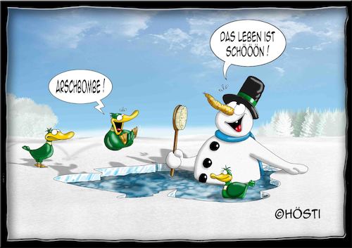 Cartoon: Höstis Die Schneemanns (medium) by Hösti tagged hösti,cartoons,hoesti,stephan,höstermann,schneemann,die,schneemanns,winter,glühwein,frost