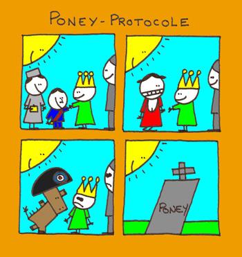 Cartoon: Poney protocole (medium) by lpedrocchi tagged humour,poney,england,