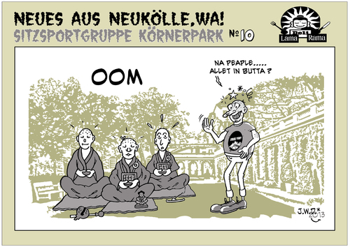 Cartoon: satori (medium) by JWD tagged zen,erleuchtung,satori,buddha,kiez,neukölln,berlin,religion,körnerpark