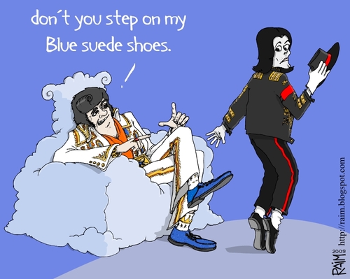 Cartoon: Jacko and Elvis (medium) by raim tagged jacko,elvis