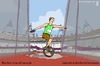 Cartoon: Discus throw with monocycle (small) by raim tagged discus throw monocycle games olympics