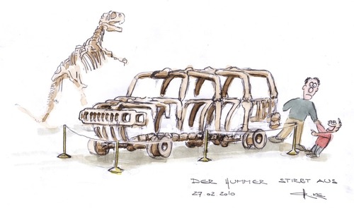 Cartoon: Der Hummer stirbt aus (medium) by cristobal de la cueva tagged hummer,gm