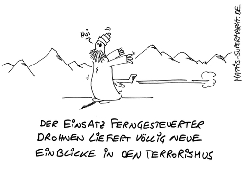 Cartoon: Drohnen (medium) by Matti tagged drohnen,krieg,terrorismus,taliban,afghanistan,usa,matti,mattis,supermarkt