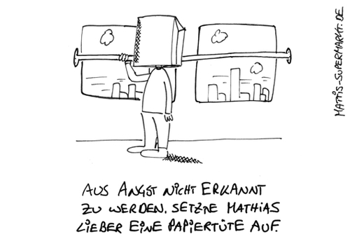 Cartoon: Unprominent (medium) by Matti tagged matti,autogramm,erkennen,bahn,paparazzi,promi,papiertüte,mattis,supermarkt,anonym,ruhe,fan,star