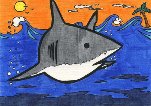 Cartoon: Pop Art Shark (medium) by claretwayno tagged shark,great,white,pop,art,ocean,sea,fish
