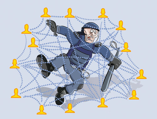 Cartoon: Citizens and Social Media (medium) by Ali Miraee tagged spring,arab,iran,media,social,and,citizens,facebook,fb,miraei,mirayi,miraee,ali