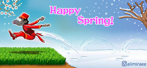 Cartoon: Happy Norouz! (medium) by Ali Miraee tagged happy,norouz,nowrouz,spring,seyed,ali,miraee