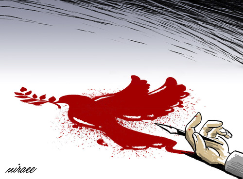 Cartoon: Nahed Hattar (medium) by Ali Miraee tagged nahed,hattar,isis,daesh,radical,islam,ali,miraee,mirayi,miraie,aman