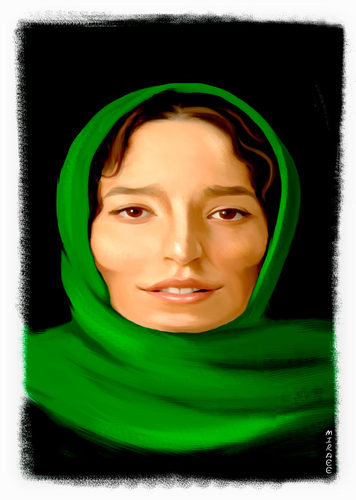 Cartoon: Negar Javaherian (medium) by Ali Miraee tagged mirayi,miraie,miraee,ali,cinema,actor,iran,portrait,caricature
