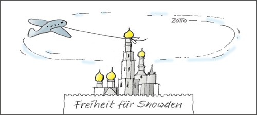 Cartoon: Freedom for Snowden (medium) by Zotto tagged secretservices,whistleblower,freedom