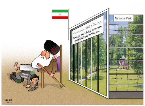 Cartoon: Afghan refugees! (medium) by Shahid Atiq tagged afghanistan