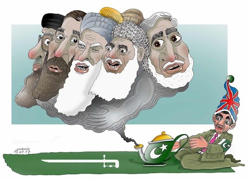 Cartoon: Afghan warlords (medium) by Shahid Atiq tagged afghanistan
