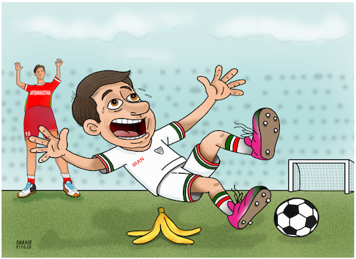 Cartoon: Afghanistan Futsal ! (medium) by Shahid Atiq tagged afghanistan
