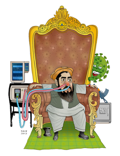 Cartoon: Afghanistan Senate Speaker ! (medium) by Shahid Atiq tagged afghanistan